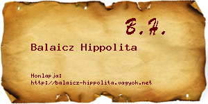Balaicz Hippolita névjegykártya